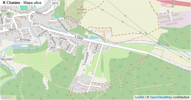 K Chatám - mapa ulice