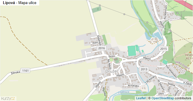 Lípová - mapa ulice