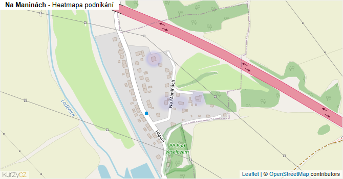 Na Maninách - mapa podnikání