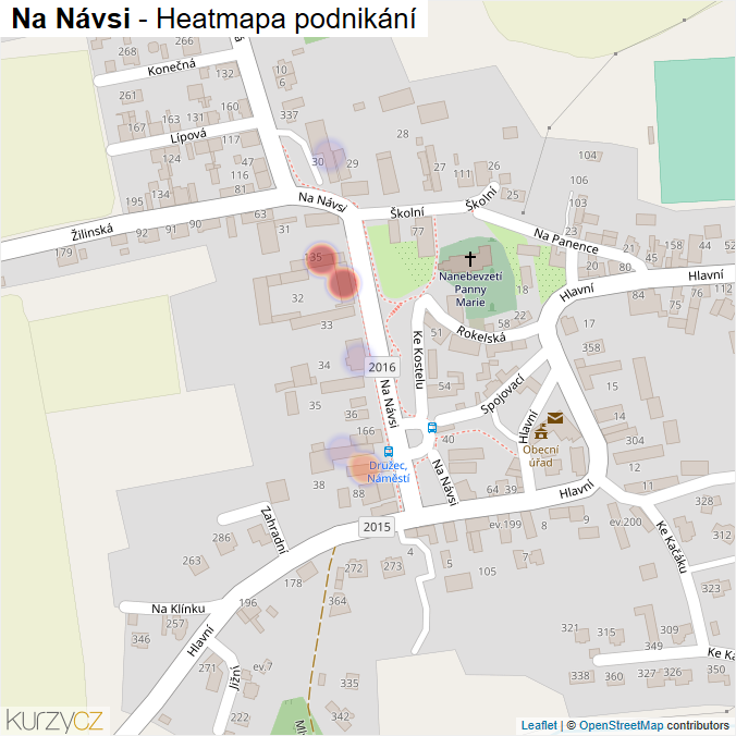 Mapa Na Návsi - Firmy v ulici.