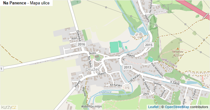 Na Panence - mapa ulice