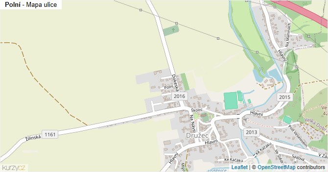 Polní - mapa ulice