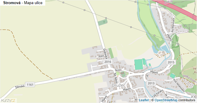 Stromová - mapa ulice
