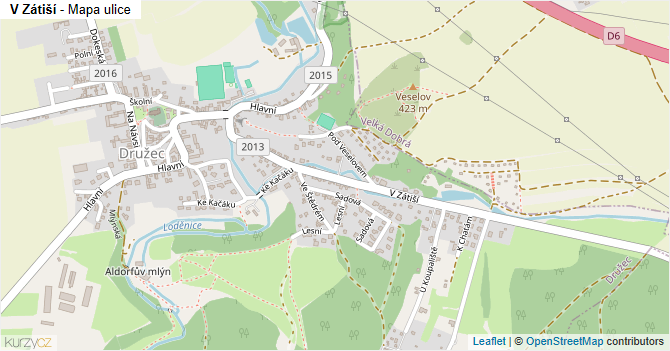 V Zátiší - mapa ulice