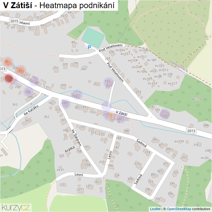 Mapa V Zátiší - Firmy v ulici.