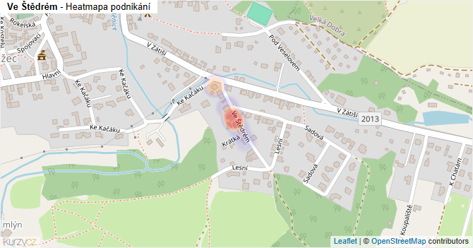 Ve Štědrém - mapa podnikání