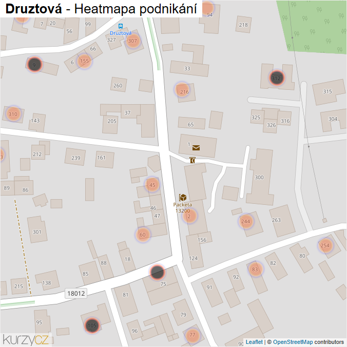 Mapa Druztová - Firmy v obci.