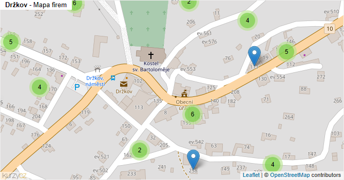 Držkov - mapa firem