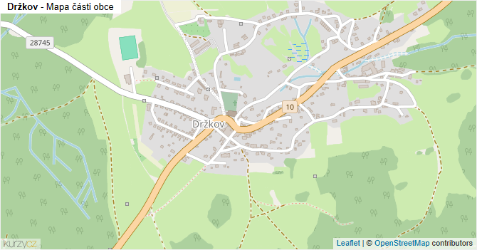 Držkov - mapa části obce