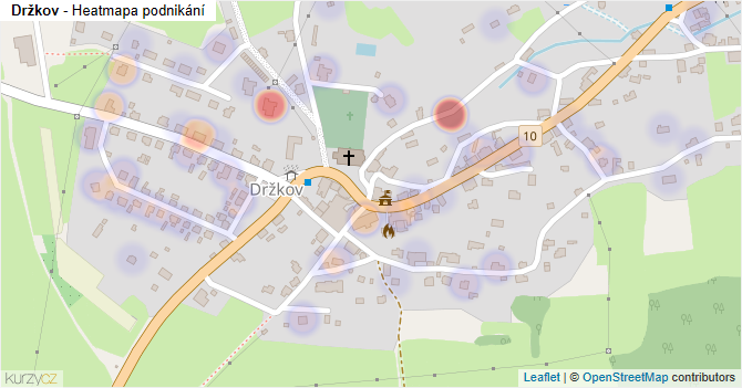 Držkov - mapa podnikání