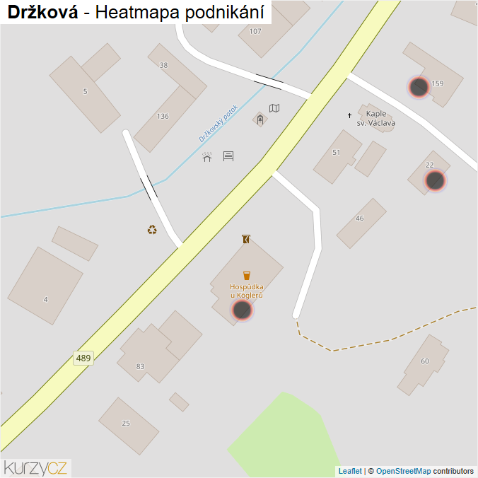 Mapa Držková - Firmy v obci.
