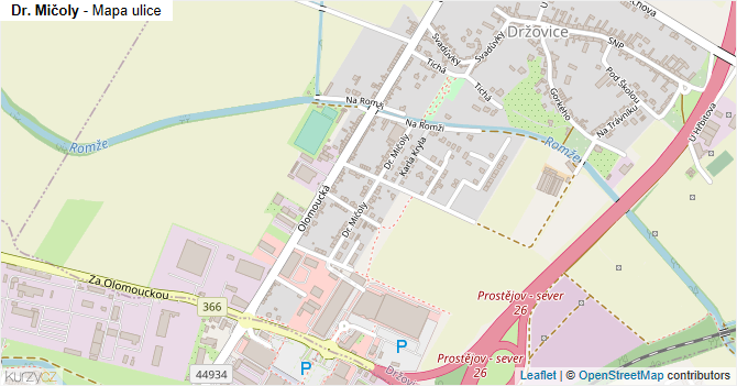 Dr. Mičoly - mapa ulice