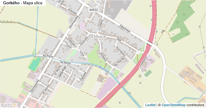 Gorkého - mapa ulice