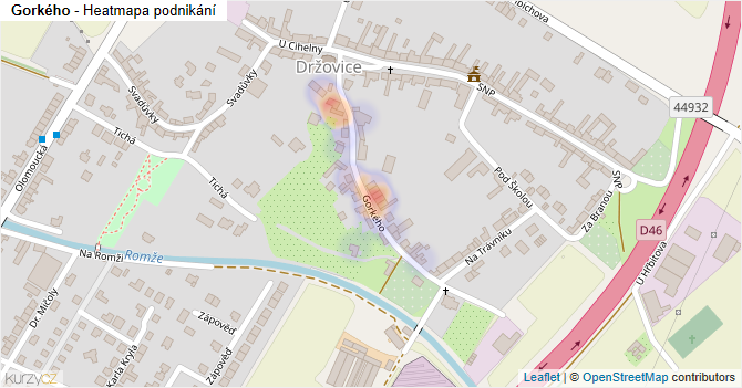 Gorkého - mapa podnikání
