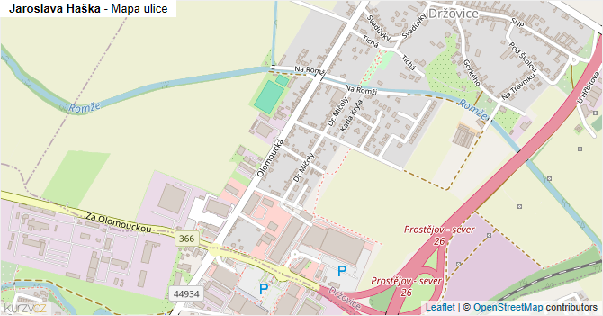 Jaroslava Haška - mapa ulice