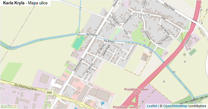 Karla Kryla - mapa ulice