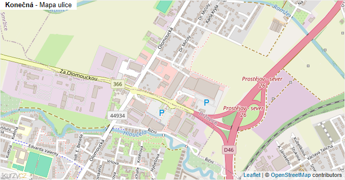 Konečná - mapa ulice