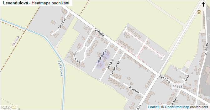 Levandulová - mapa podnikání