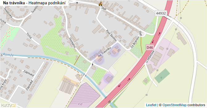 Na trávníku - mapa podnikání