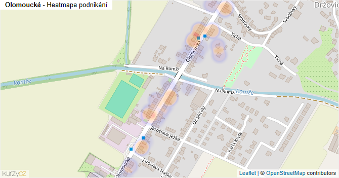 Olomoucká - mapa podnikání