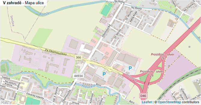 V zahradě - mapa ulice