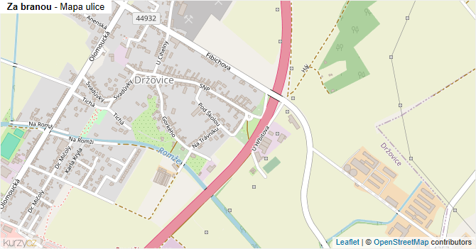 Za branou - mapa ulice
