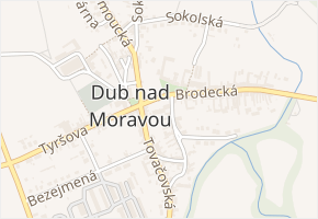 Brodecká v obci Dub nad Moravou - mapa ulice