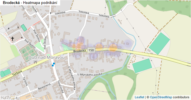 Brodecká - mapa podnikání