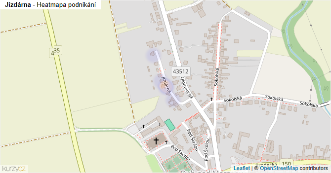 Jízdárna - mapa podnikání