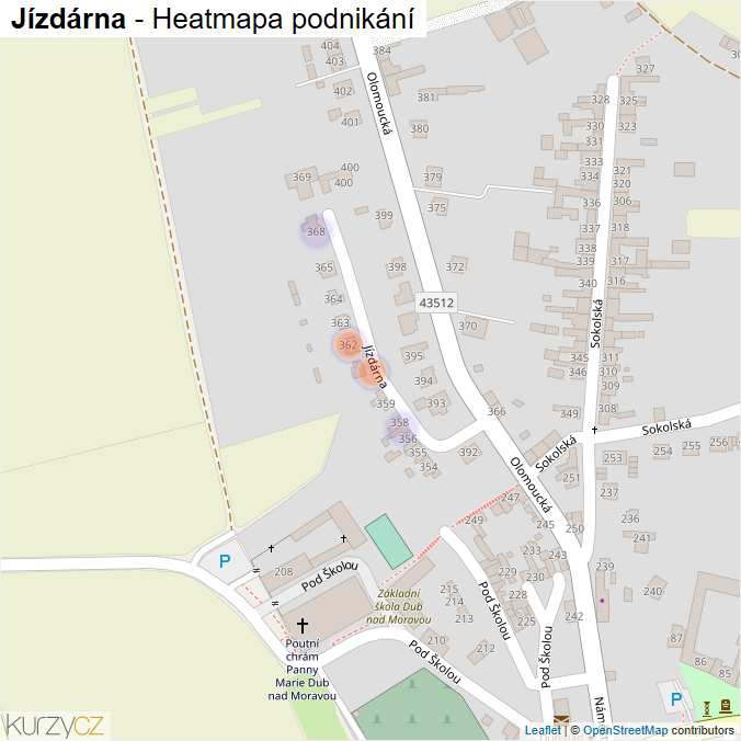 Mapa Jízdárna - Firmy v ulici.