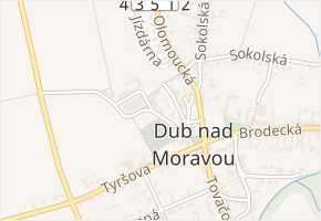 Pod Školou v obci Dub nad Moravou - mapa ulice