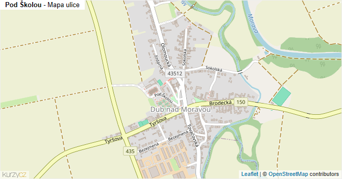 Pod Školou - mapa ulice