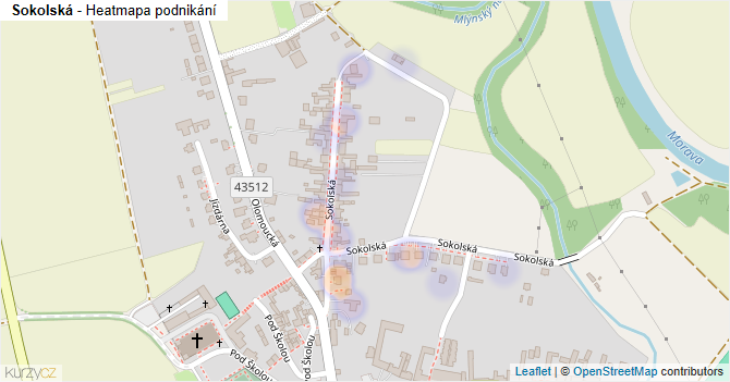 Sokolská - mapa podnikání