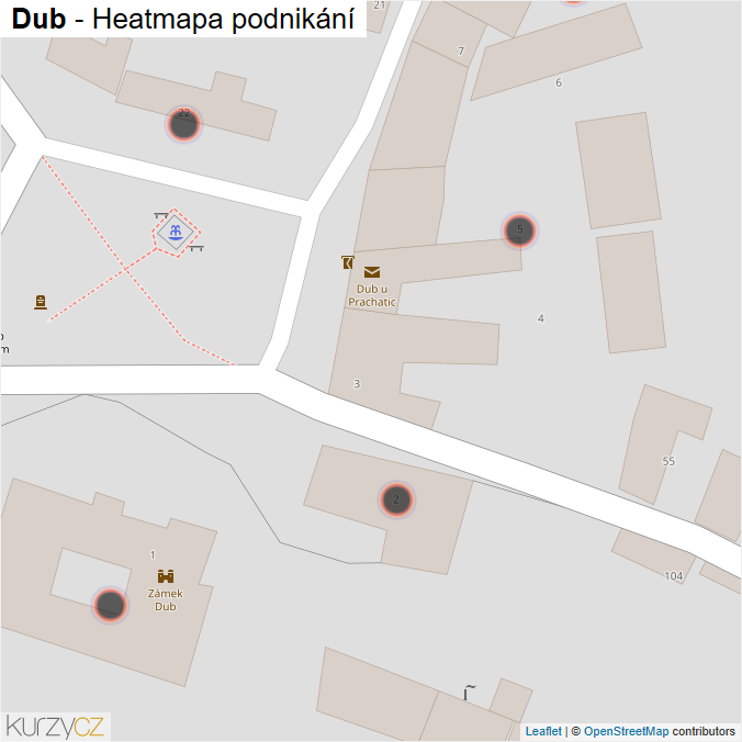 Mapa Dub - Firmy v obci.