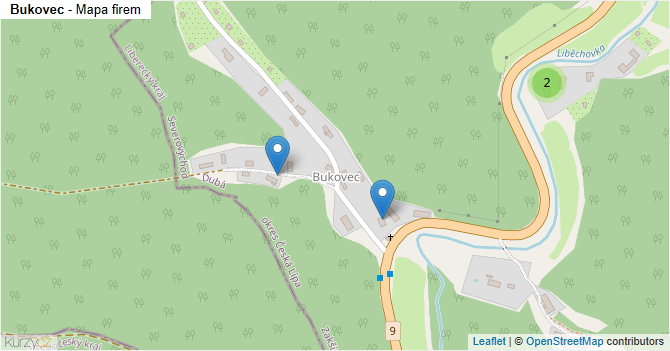 Bukovec - mapa firem