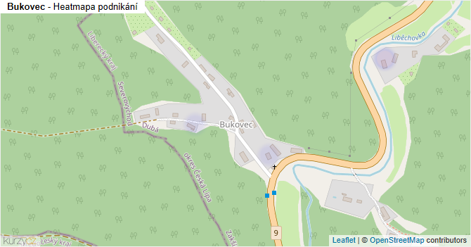 Bukovec - mapa podnikání