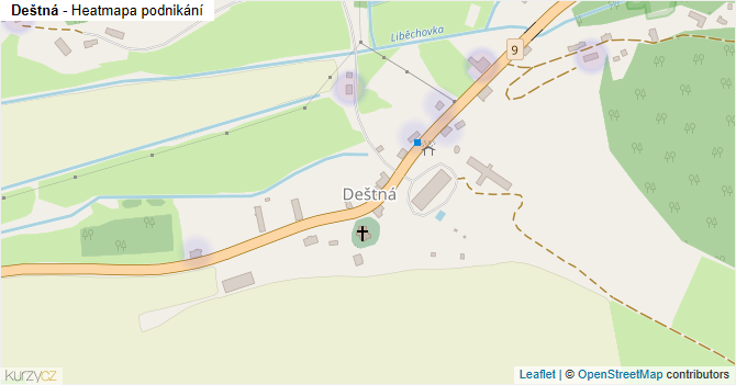 Deštná - mapa podnikání