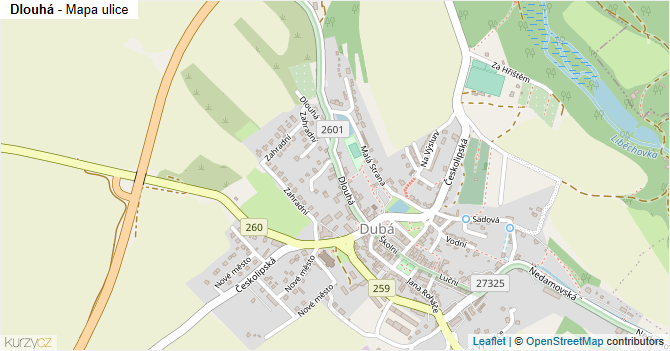 Dlouhá - mapa ulice