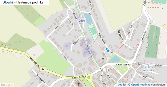 Dlouhá - mapa podnikání