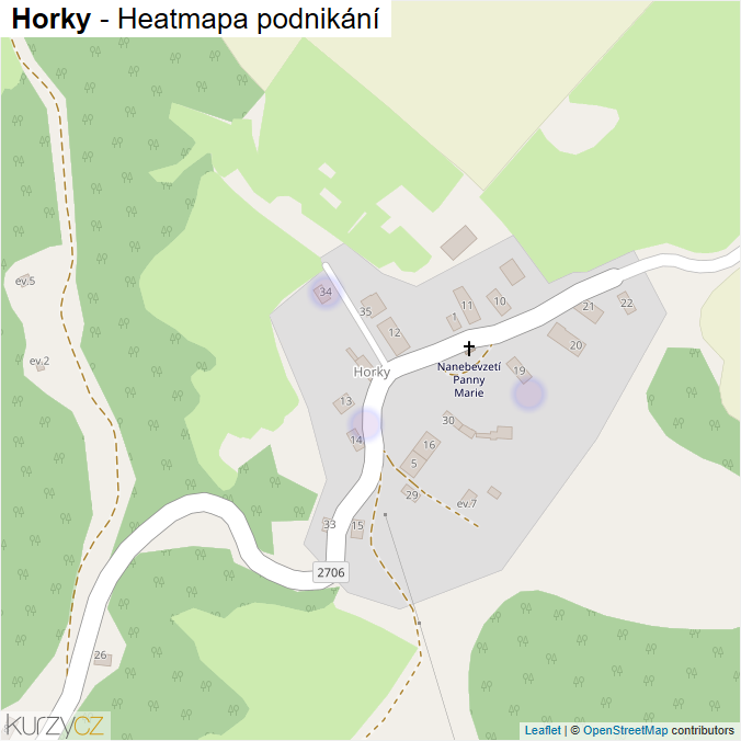 Mapa Horky - Firmy v části obce.