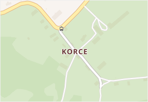 Korce v obci Dubá - mapa části obce