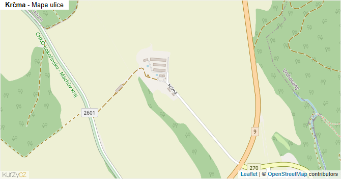 Krčma - mapa ulice