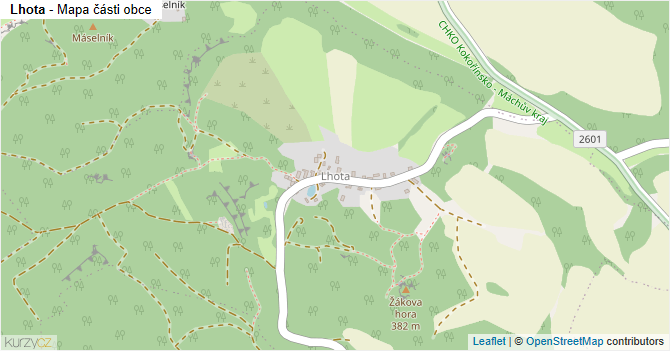 Lhota - mapa části obce