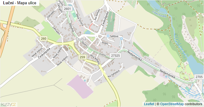 Luční - mapa ulice
