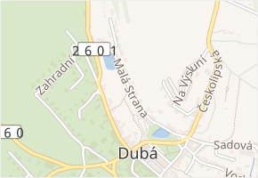Malá Strana v obci Dubá - mapa ulice