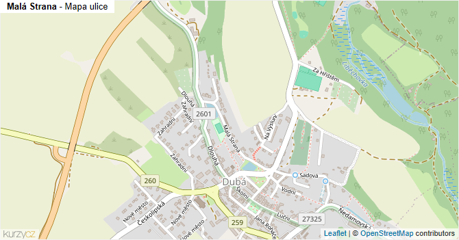 Malá Strana - mapa ulice