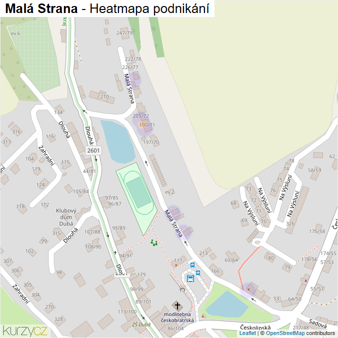 Mapa Malá Strana - Firmy v ulici.