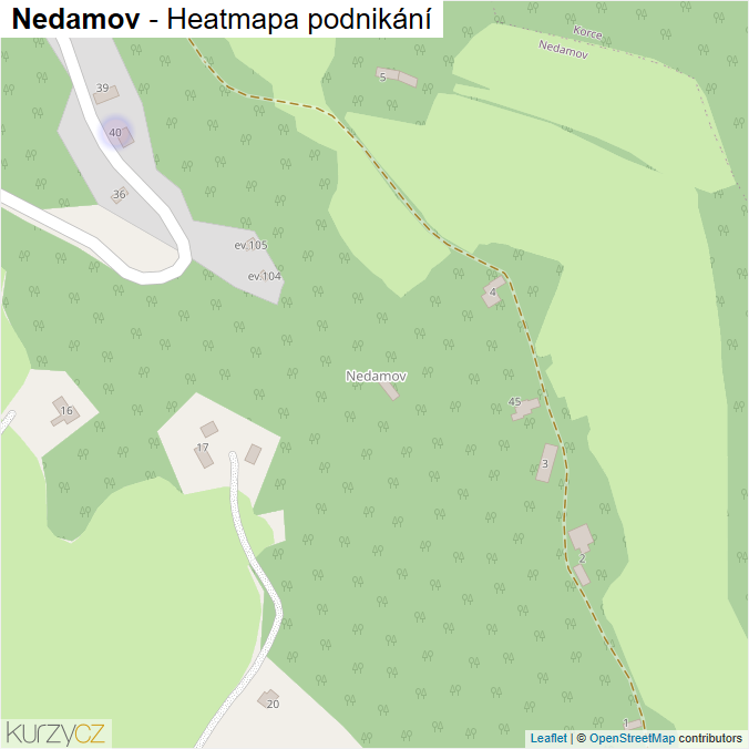 Mapa Nedamov - Firmy v části obce.