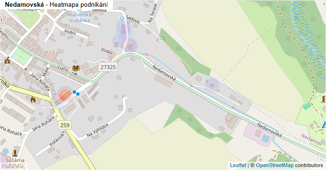 Nedamovská - mapa podnikání