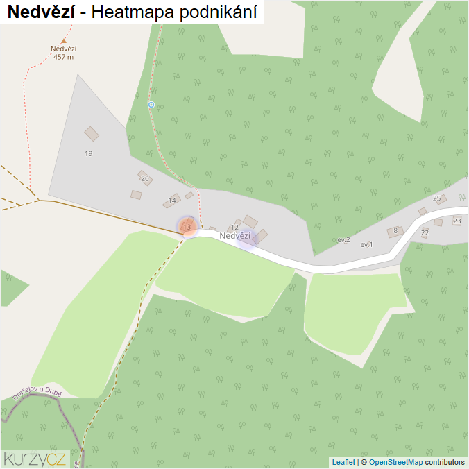 Mapa Nedvězí - Firmy v části obce.